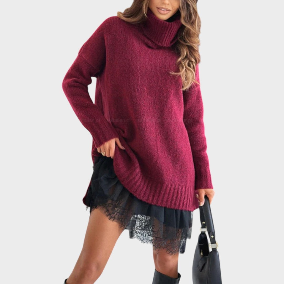 Pull rouge et robe noire / EU 36/US 4
